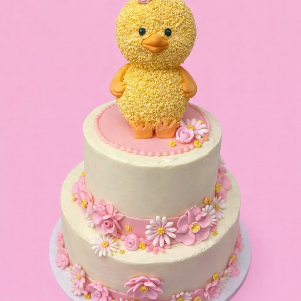 Two-tier rose cake